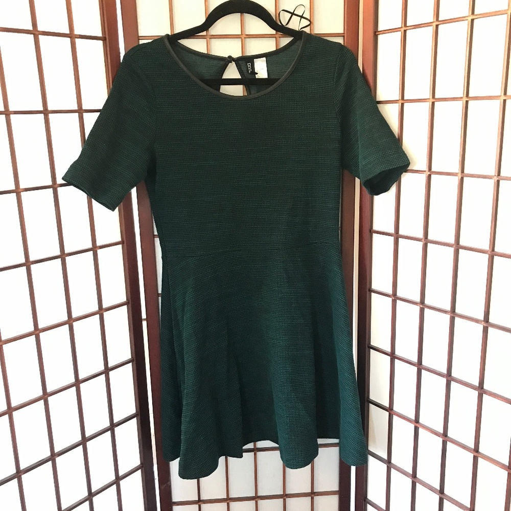Emerald Green Sweater Skater Dress